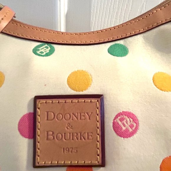 Dooney & Burke polka dot handbag - Picture 2 of 9